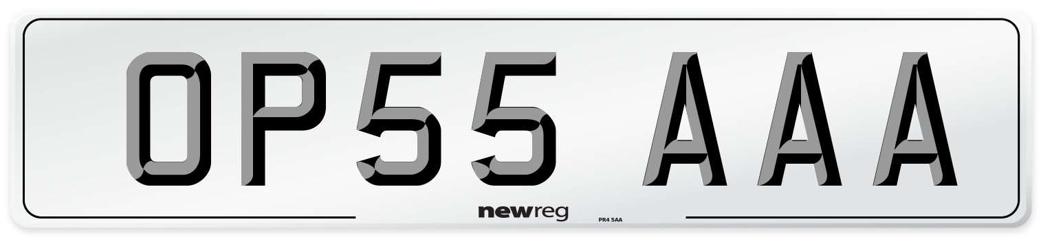 OP55 AAA Number Plate from New Reg